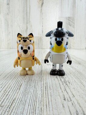 Bluey Bingo Zebra Cheetah Costume Figure Animal LOT NEW